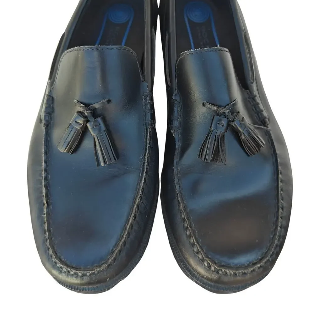 Rockport Black Leather Tassel Loafers Mens 11